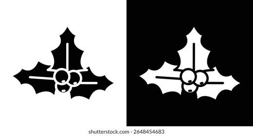 Christmas holly berry icon symbol collection. Flat vector stock illustration.