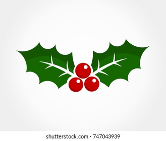 Christmas holly berry icon. Vector illustration