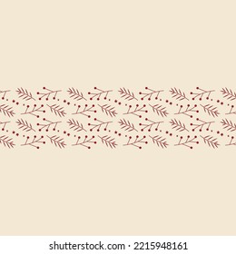 Christmas holly berry leaves pattern. Cute holly isolated on white background. Vector illustration.