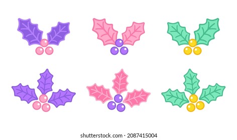 Weihnachts-Heilberry-Set-Vektorgrafik einzeln