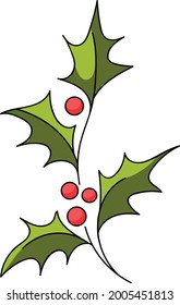 Christmas holly berry symbol. new year gift, christmas decoration