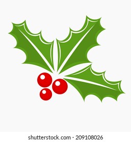 Holly Berry Icon Christmas Symbol Vector Stock Vector (Royalty Free ...