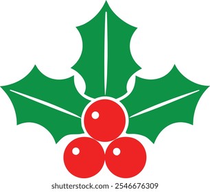 Christmas holly berry vector art illustration