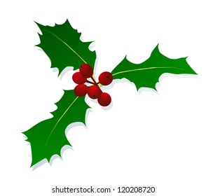Christmas holly berry vintage holiday decoration illustration background vector