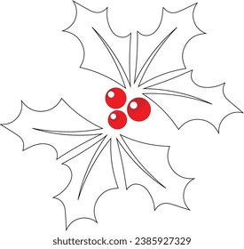 christmas holly berry,christmas, holly, leaf, flower, illustration, berry, decoration, nature, plant, vector, holiday, 