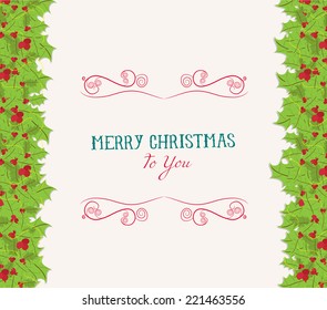 Christmas holly border