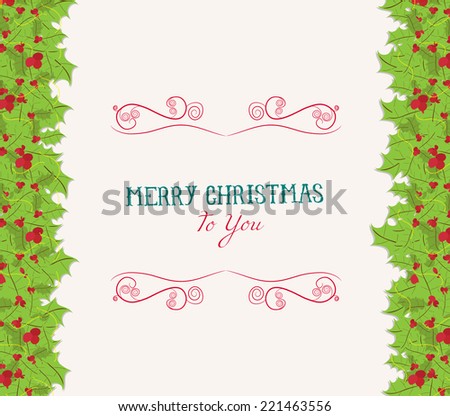 Christmas holly border