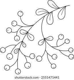 Christmas holly border outline illustration