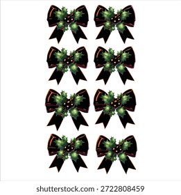 Weihnachten Holly Bow Pattern Vektor