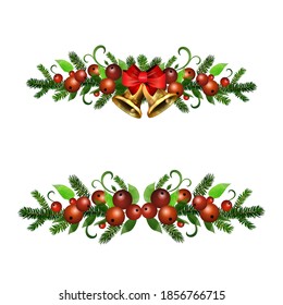 Christmas Holly brunches decoration vector