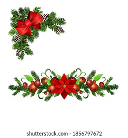 Christmas Holly brunches decoration vector