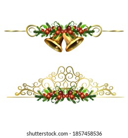 Christmas Holly brunches decoration vector