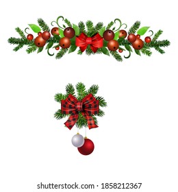 Christmas Holly brunches decoration vector