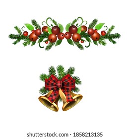 Christmas Holly brunches decoration vector
