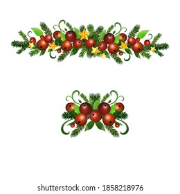 Christmas Holly brunches decoration vector