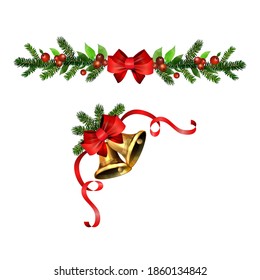 Christmas Holly brunches decoration vector