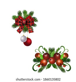 Christmas Holly brunches decoration vector