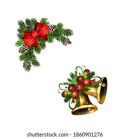 Christmas Holly brunches decoration vector