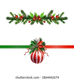 Christmas Holly brunches decoration vector