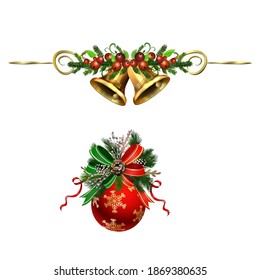 Christmas Holly brunches decoration vector