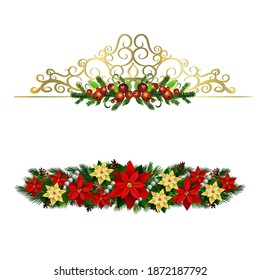 Christmas Holly brunches decoration vector