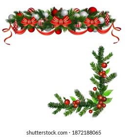 Christmas Holly brunches decoration vector