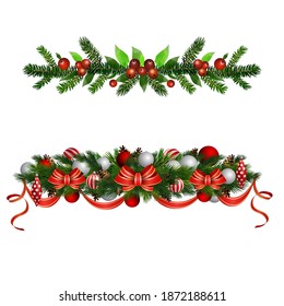 Christmas Borders Candy Cane Poinsettia Stock Vector (Royalty Free ...