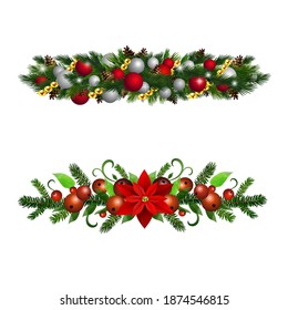 Christmas Holly brunches decoration vector