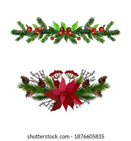 Christmas Holly brunches decoration vector
