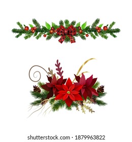Christmas Holly brunches decoration vector