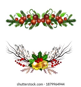 Christmas Holly brunches decoration vector