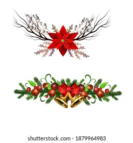 Christmas Holly brunches decoration vector