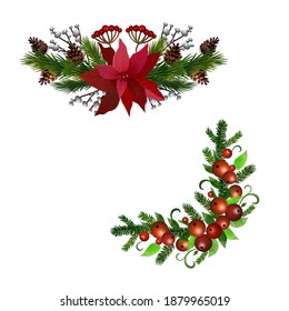 Christmas Holly brunches decoration vector