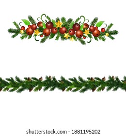 Christmas Holly brunches decoration vector