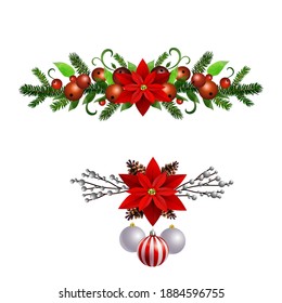 Christmas Holly brunches decoration vector