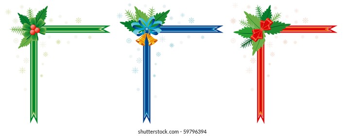 Christmas holly corners. Vector