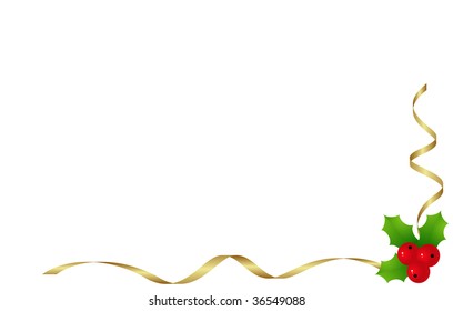 Christmas holly decoration. Christmas backgrounds. Vector illustration.