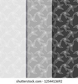 Christmas holly floral seamless pattern
