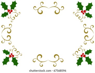 Christmas holly frame