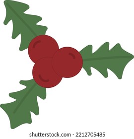Christmas Holly. Garlands, flags, labels, bubbles, ribbons and stickers. Collection of Merry Christmas decorative icons