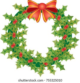 Christmas holly  holiday wreath