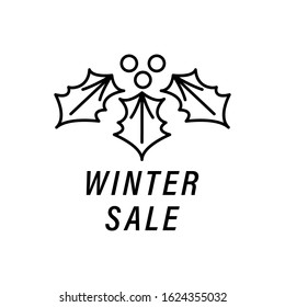Christmas holly icon. Simple line, outline vector elements of winter sale icons for ui and ux, website or mobile application