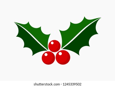 Holly Berry Christmas Icon Element Design Stock Vector (Royalty Free ...