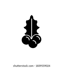 christmas holly icon vector design template isolated
