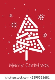 christmas holly invitation vertical present red geometric shape abstract tree illustration simplicity luxury background happy garland deer berry decoration foliage poster forest winter merry craft