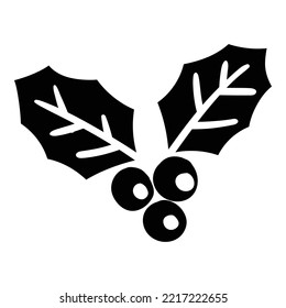 Christmas holly leaves with red berries Vector Illustration, for christmas and Happy New Year element.