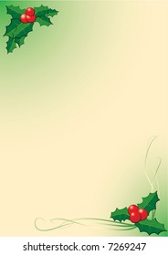 Christmas holly letter background