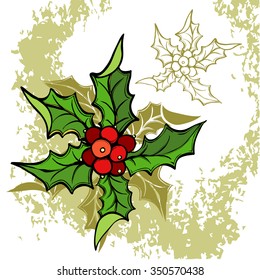 Christmas holly - vector illustration