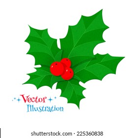 Christmas Holly Vector Illustration Isolated Stock Vector Royalty Free Shutterstock