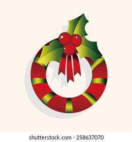 Christmas holly wreath theme elements
